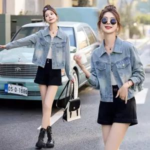 청 가을 캐주얼 슬림핏 아우터 자켓 숏봄 루즈핏 여성자켓 OOTD3