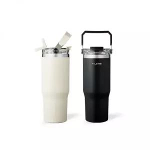 텀스 투게더 핸들 텀블러 900ml 2P - 크림화이트 + 블랙