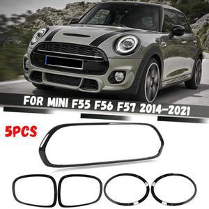 5Pcs 프론트 범퍼 그릴 트림 헤드라이트 서라운드 미등 트림 스티커 미니 F55 F56 F57 One Cooper S JCW 20
