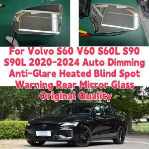볼보 S60 V60 S60L S90 S90L 2020-2024 자동 디밍 눈부심 방지 열선 블라인드 스팟 경고 후방 미러 유리 순