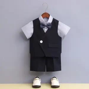 베트 브이 사선 반팔 정장 세트 R11000
