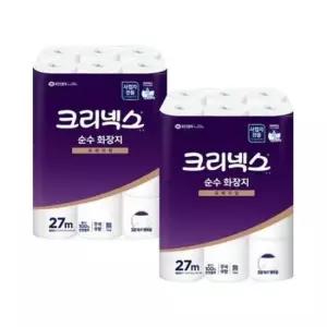 유한킴벌리 크리넥스 3겹 화장지 순수 24롤 2백 4518063 27m