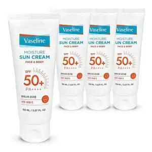 SPF50+ 바세린 앤 선크림 바디 페이스 PA++++ 모이스처 썬케어 4개 150ml