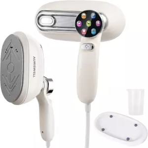 AURISWELL 의류용 휴대용 찜기 1200W 2-in-1 및 여행용 다리미 7가지 모드 180 회전식 손잡이 빠른 8초