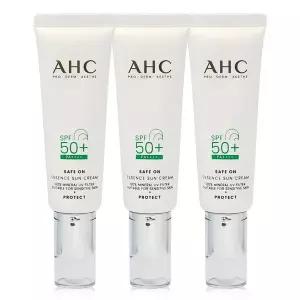 AHC 세이프온 에센스 선크림 SPF50+ PA++++ 50ml 3개 / 병풍추출물 저자극 / 시카크림 선케어