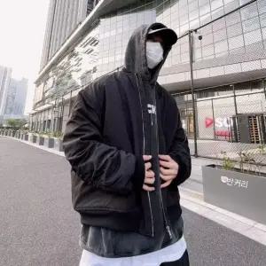 남친 빈티지 심플데일리룩 항공 점퍼 야구복 코트 봄가을 오토바이 파일럿 재킷 OOTD3