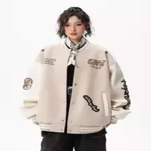 남친 가을 캐주얼 심플데일리룩 항공 점퍼 야구넥 자수 코트 커플 상의 OOTD3