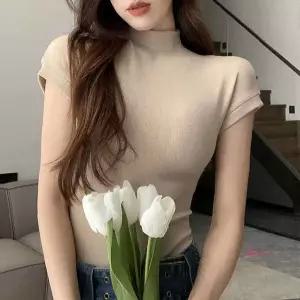 반폴라 데일리 반팔티셔츠 이너티 캡소매 무지 슬림핏rst168