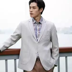 남친 캐주얼 소재 면마 봄가을 변소 자켓 얇은 린넨 정장 지금딱 코트 싱글 OOTD3