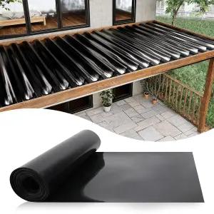 무자타 1PCS 50피트 블랙 언더 데크 배수 시스템 트로프 HDPE 방수 멤브레인 12 조이스트 간격 M059에 적합