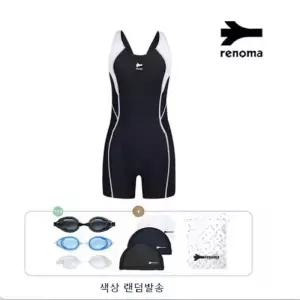 레노마수영복 레노마수영복 x끈주머니x여아 배색X백 4부 반신수영복 블랙 RN-GS2F865-BK