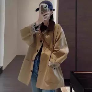 여친 연두 하프 캐주얼 가을 트렌치 트렌디 봄가을 코트 아이템 HT3