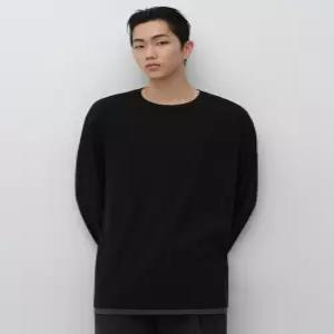 무신사 스탠다드 CR 레이어드 헴 긴소매 티셔츠 블랙 5345460