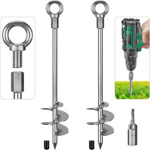 인사가 18인치 지상 앵커 나사 12mm 견고한 강철 부드러운 가장자리가 있는 3인치 나선형 블레이드 모바일