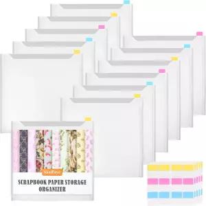 스크랩북 비닐 시트 카드스톡 및 사진 보관용 60PCS 스티커 인덱스 탭이 있는 Sxaffayc 25팩 종이 보관함