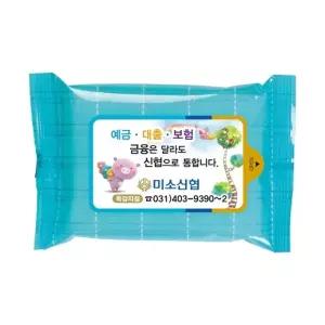 ( )체크블루 20매 1 000개 휴대용 물티슈 판촉 홍보 전도용