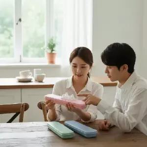 도시락 수저통 2p 휴대용 포크 수납 케이스 거치대