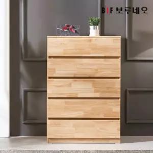 앳홈 테드 러버 원목 800 5단 서랍장 (깊이400)
