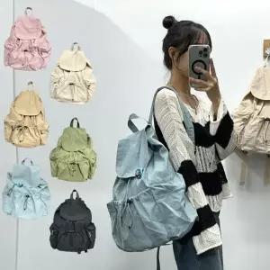 CCB42F8여성용 6가지 색상 파스텔 심플 학생용 캐주얼 백팩