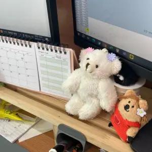 [룽스_65]곰돌이 데일리 인형키링 인형 키링 화이트