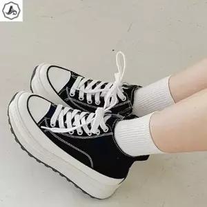 [애슬릿] 키높이 스니커즈 발편한 사이드 지퍼 레이스업 단화 5cm