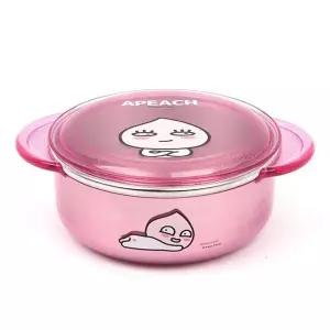 카카오프렌즈 안전핸들투명논슬립뚜껑스텐대접_어피치 이유식대접 유아대접 (W4B6F20)