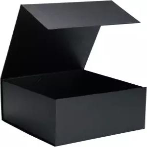 자석 잠금 뚜껑이 있는 Ditwis 8x8x4 인치 선물 상자 결혼식용 블랙 신랑 들러리 프로포즈 생일 어버이날