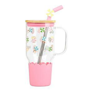 10 STRAWBERRY STREET ADRIA HYDRATION TRAVEL TUMBLER PINK BEACH UMBRELLA