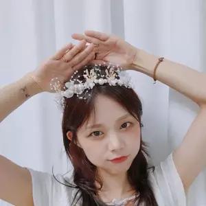 비즈 플라워 웨딩 머리띠 생일왕관 셀프웨딩소품