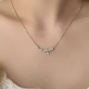 [하프클럽/]데일리 여성 목걸이 레이어드 별 펜던트 목걸이 심플 큐빅