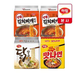 [하림] 닭칼국수 4입+양푼김치찌개 8입+맛나면 4입 (총 16봉)
