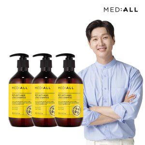메디올 탈모완화 비듬각질개선 약산성 샴푸 우디허발 480ml 3개