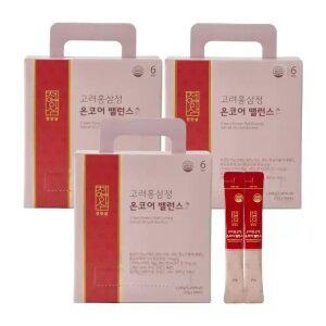 [60분러시] 천양삼 6년근 고려홍삼정 온코어 밸런스 홍삼스틱 15g x 100포, 3개