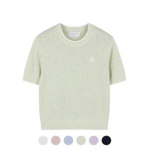 [폴햄] 여성 부클 라운드넥 반팔 니트_PHE2ER2080