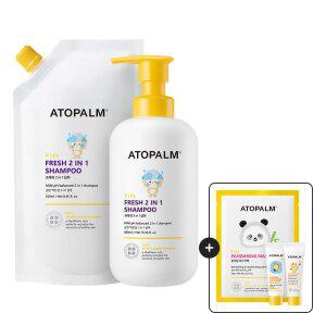 아토팜 키즈 프레쉬 2in1 샴푸 460ML+400ML(리필) 유아어린이샴푸+[증정]징크선크림10