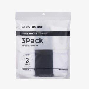 (최초가:29,900) 베이직하우스 [3PACK] 순면 라운드넥 무지 반팔티셔츠