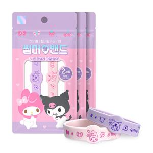 썸머밴드 마이멜로디&쿠로미 산리오 썸머 향 밴드 시트로넬라 여름 팔찌 2개입, 3개