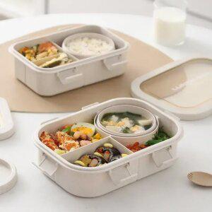 SGAKIC 밀짚 직장인 도시락통 +국통 세트 샐러드 도시락 런치박스