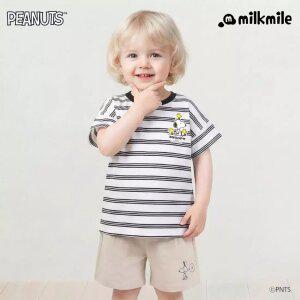 [밀크마일] [피너츠]스누피 미씽유스트라이프티셔츠