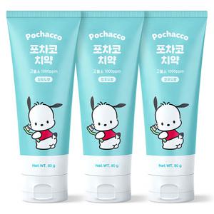 산리오 포차코 어린이치약 3개 키즈 아이 아동 고불소 치약