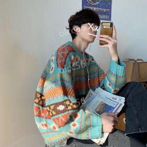 남자 노르딕 니트 무늬 빈티지 어글리 패턴 겨울 스웨트 크리스마스