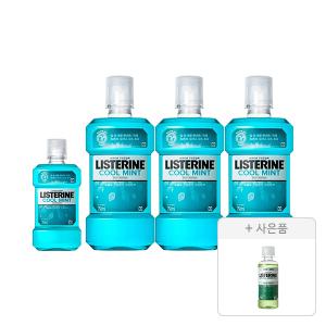 리스테린액 쿨민트 750ml, 3개+250ml, 1개+증정(그린티 마일드 100ml, 1개)