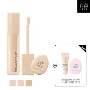 정샘물 스킨 누더 컨실러(+ 톤밸런싱베이스3ml + 스키니탭퍼프 #핑크)