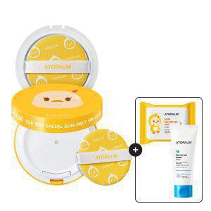 아토팜 톡톡 페이셜 선팩트 15g 1개 +리필 15g 1개+[증정]퓨어클렌징패드30매+탑투토워