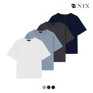 [NIX]남)슬럽 라글란 5부 헨리넥 티셔츠(FNQMCTY131P)