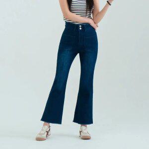 더벨러리 여성 테슬 스판 부츠컷 청바지 PP7005