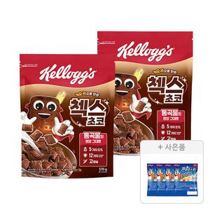 켈로그 오곡 첵스초코 570g, 2개 + 증정(콘푸로스트 30g, 4개)