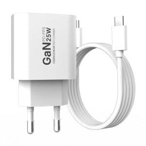 GaN 25W 초고속 PD PPS C타입 초고속 충전기 + 60W C to C 1m 케이블 세트 삼성 갤럭시