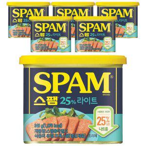 CJ 스팸 25%라이트, 340g, 6개
