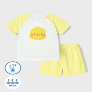 유니프랜드 병아리 쿨메쉬 5부내의 아동 유아실내복 여름 간절기 상하세트